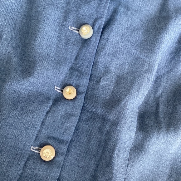Late 1940s/early 1950s slate blue secretary/office/day dress with pockets - Picture 2 of 10